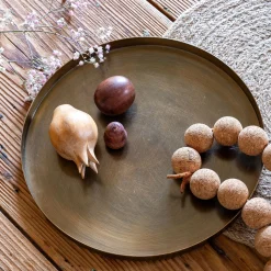 alinea Décoration À Poser|Objet Décoratif De Noël*Plateau rond en fer D25cm - Doré