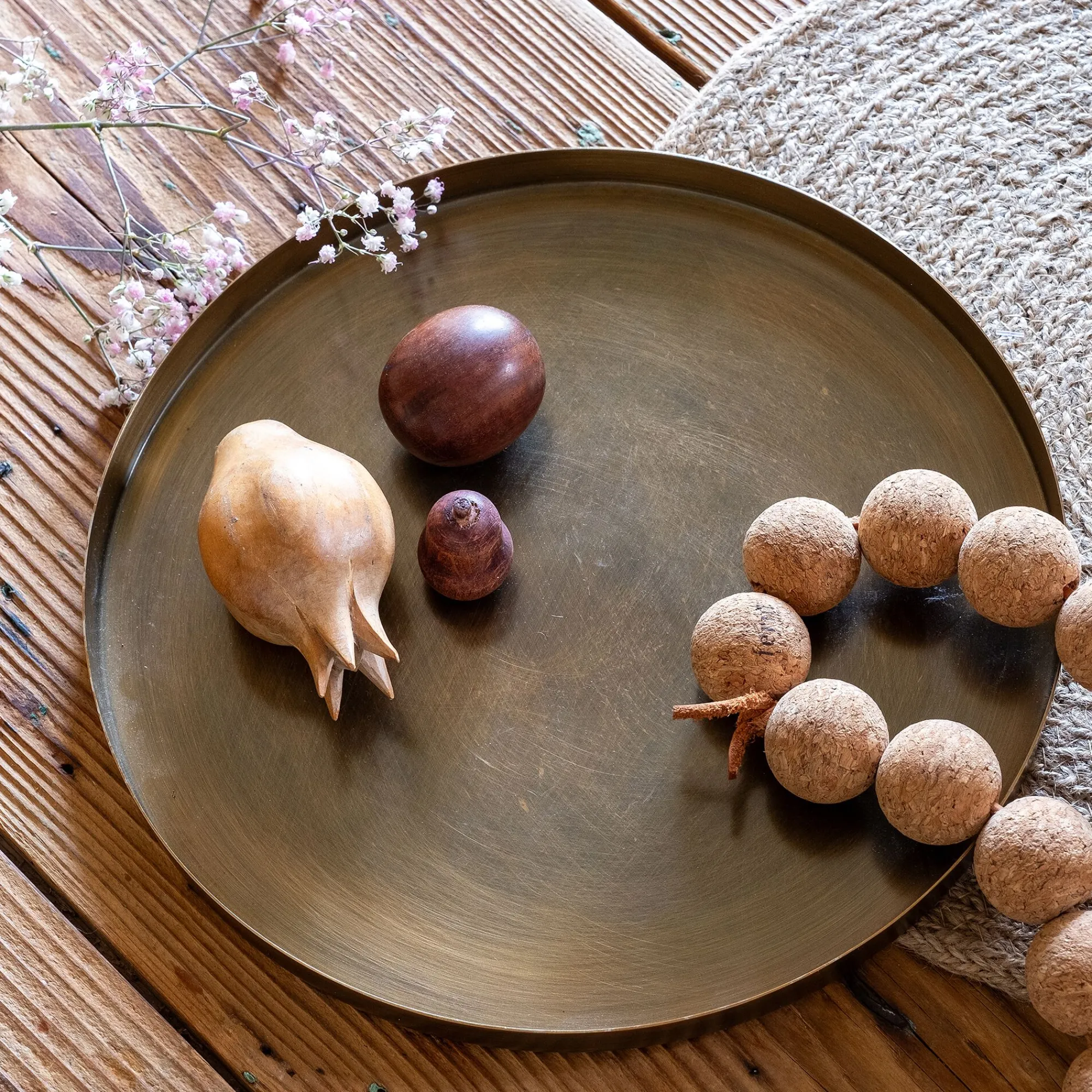 alinea Décoration À Poser|Objet Décoratif De Noël*Plateau rond en fer D25cm - Doré