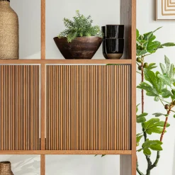 alinea Rangement À Composer*Porte en chêne strié avec fond - Bois foncé