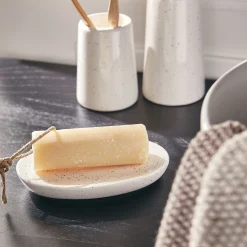 alinea Accessoire De Salle De Bain*Porte savon en céramique mouchetée - ventoux Blanc
