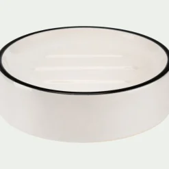 alinea Accessoire De Salle De Bain*Porte savon rond en grès - blanc D12cm