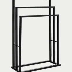 alinea Porte-Serviette|Accessoire De Salle De Bain*Porte-serviette triple en bambou H85cm - Noir