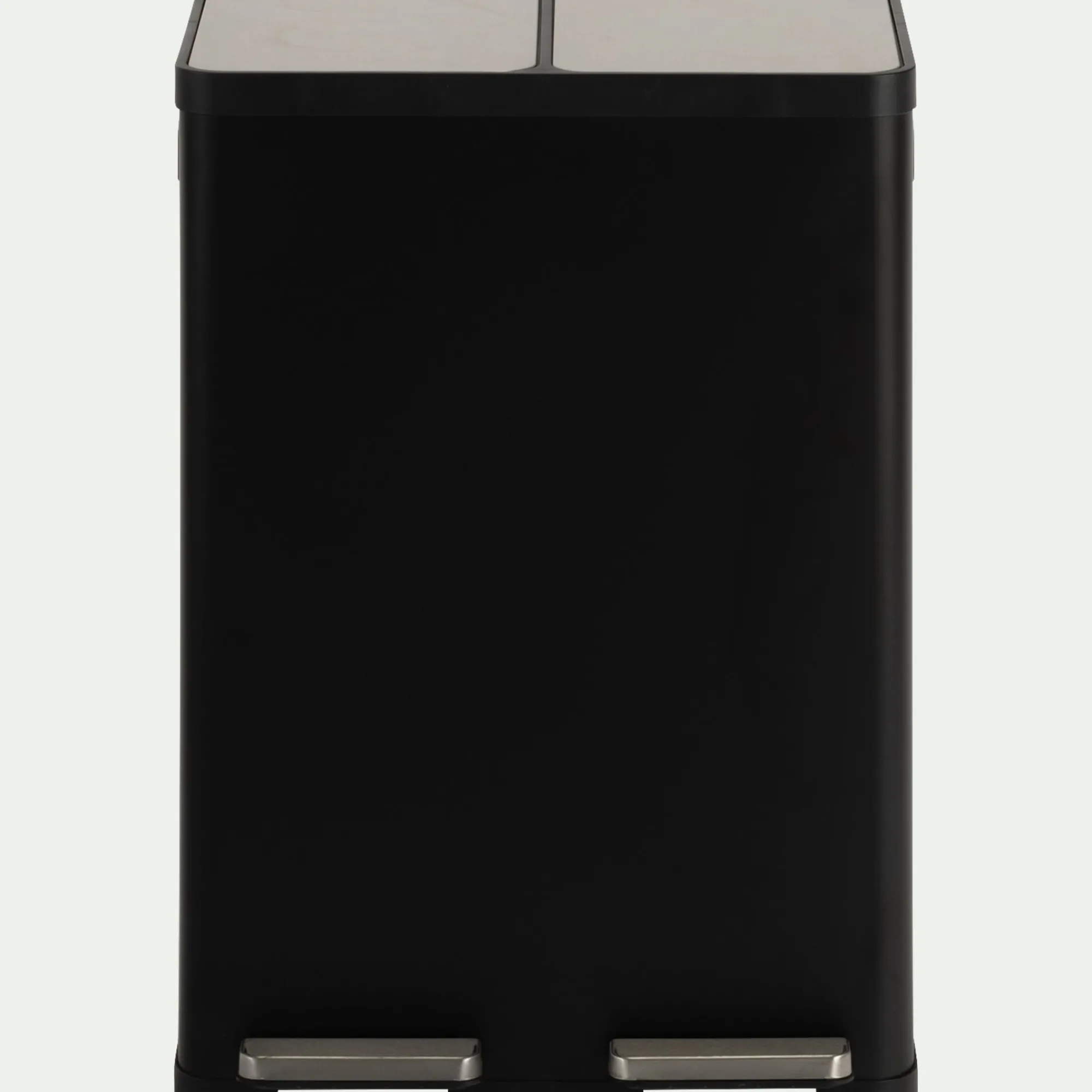 alinea Poubelle*Poubelle de tri double en plastique 2x30L - Noir