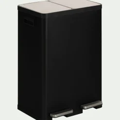 alinea Poubelle*Poubelle de tri double en plastique 2x30L - Noir