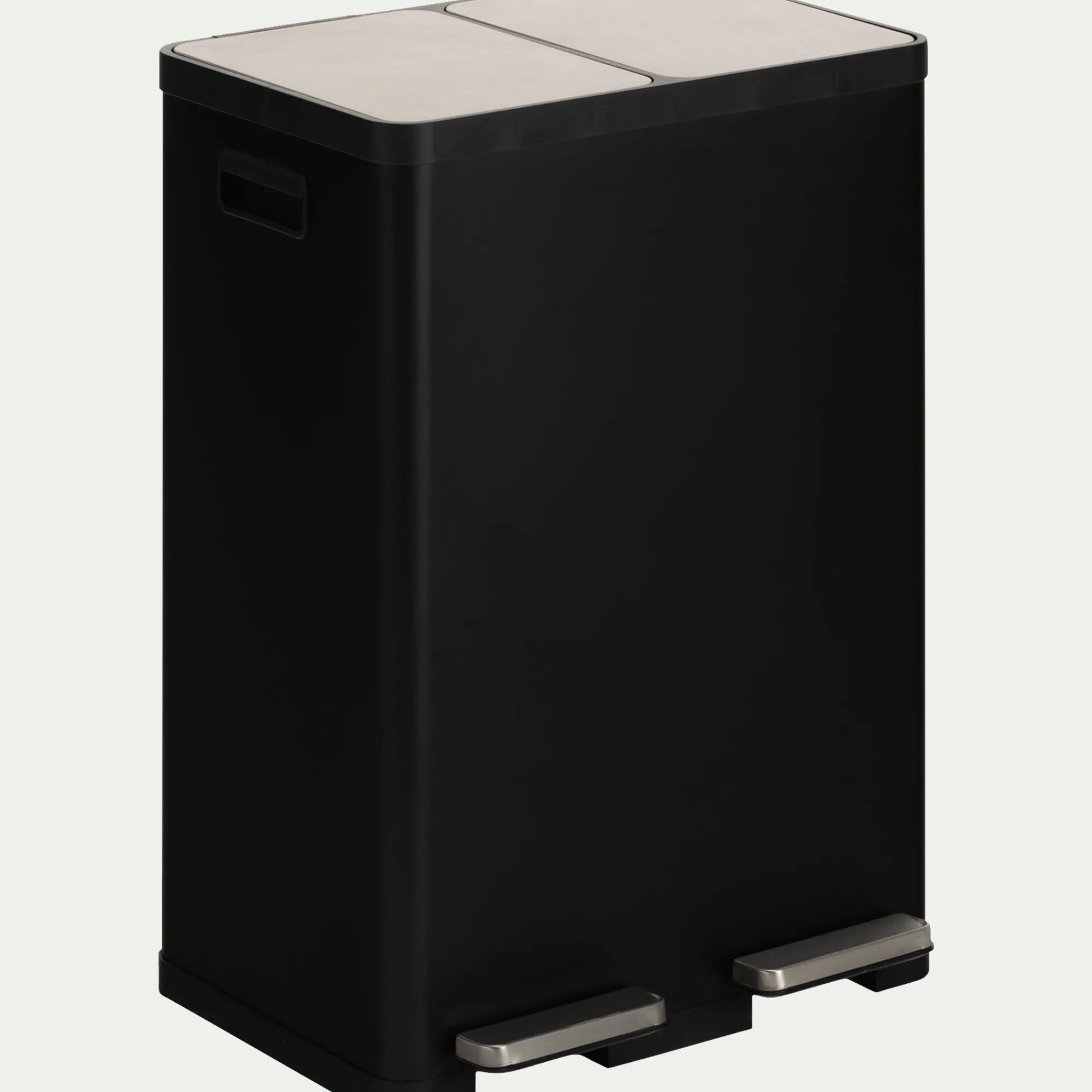 alinea Poubelle*Poubelle de tri double en plastique 2x30L - Noir
