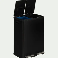 alinea Poubelle*Poubelle de tri double en plastique 2x30L - Noir