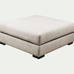 alinea Pouf & Repose-Pieds*Pouf carré en tissu Bloq - Beige roucas
