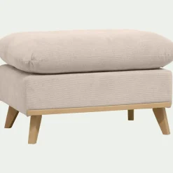 alinea Pouf & Repose-Pieds*Pouf en tissu crown - Beige roucas
