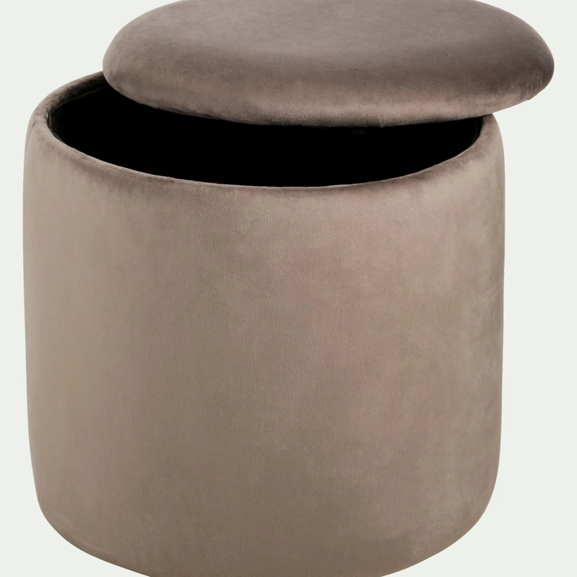 alinea Coussin De Sol|Pouf & Repose-Pieds*Pouf en velours avec coffre de rangement - H43cm Gris