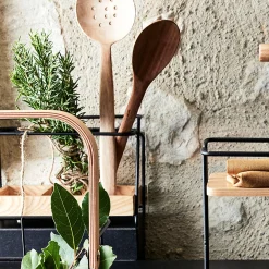alinea Aménagement Meuble Cuisine*Range couverts en métal et bois - bois clair Naturel