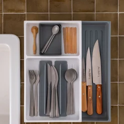 alinea Aménagement Meuble Cuisine*Range ustensiles en plastique - Gris