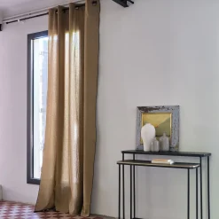 alinea Rideau*Rideau à œillets en coton finition liseré 140x250cm - brun alep Marron