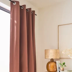 alinea Rideau*Rideau à œillets en coton 140x250cm - brun rhassoul Marron