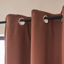 alinea Rideau*Rideau à œillets en coton 140x250cm - brun rhassoul Marron