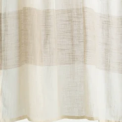 alinea Rideau*Rideau à nouettes en coton à bande beige 140x250cm - Blanc