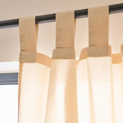alinea Rideau*Rideau à passants en coton lavé finition couture 140x250cm - Beige