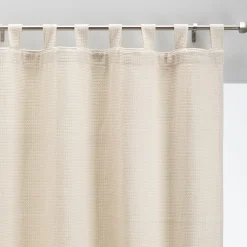 alinea Rideau*Rideau à passants en polyester texturé 140x250cm - écru Blanc
