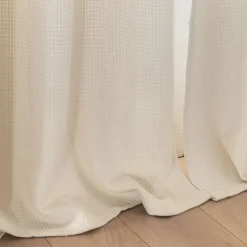alinea Rideau*Rideau à passants en polyester texturé 140x250cm - écru Blanc