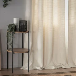 alinea Rideau*Rideau à passants en polyester texturé 140x250cm - écru Blanc