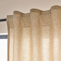 alinea Rideau*Rideau à pattes cachées en coton à rayures 130x250cm - Beige