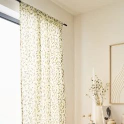 alinea Rideau*Rideau passe-tringle en coton motif végétal 140x250cm - Vert