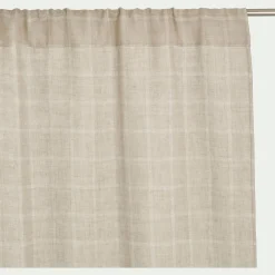 alinea Rideau*Rideau passe-tringle en lin à carreaux 140x250cm - Beige