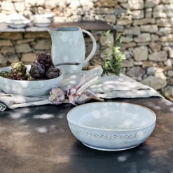 alinea Plat De Service Et Saladier|Assiette De Noël*Saladier à motif végétal en grès D26cm - alpilles Beige