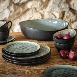 alinea Plat De Service Et Saladier|Assiette De Noël*Saladier en grès émail réactif D33cm - Gris