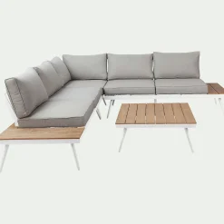alinea Salon De Jardin Aluminium|Salon De Jardin Bas*Salon de jardin en aluminium et polywood - (4 à 6 places) Gris