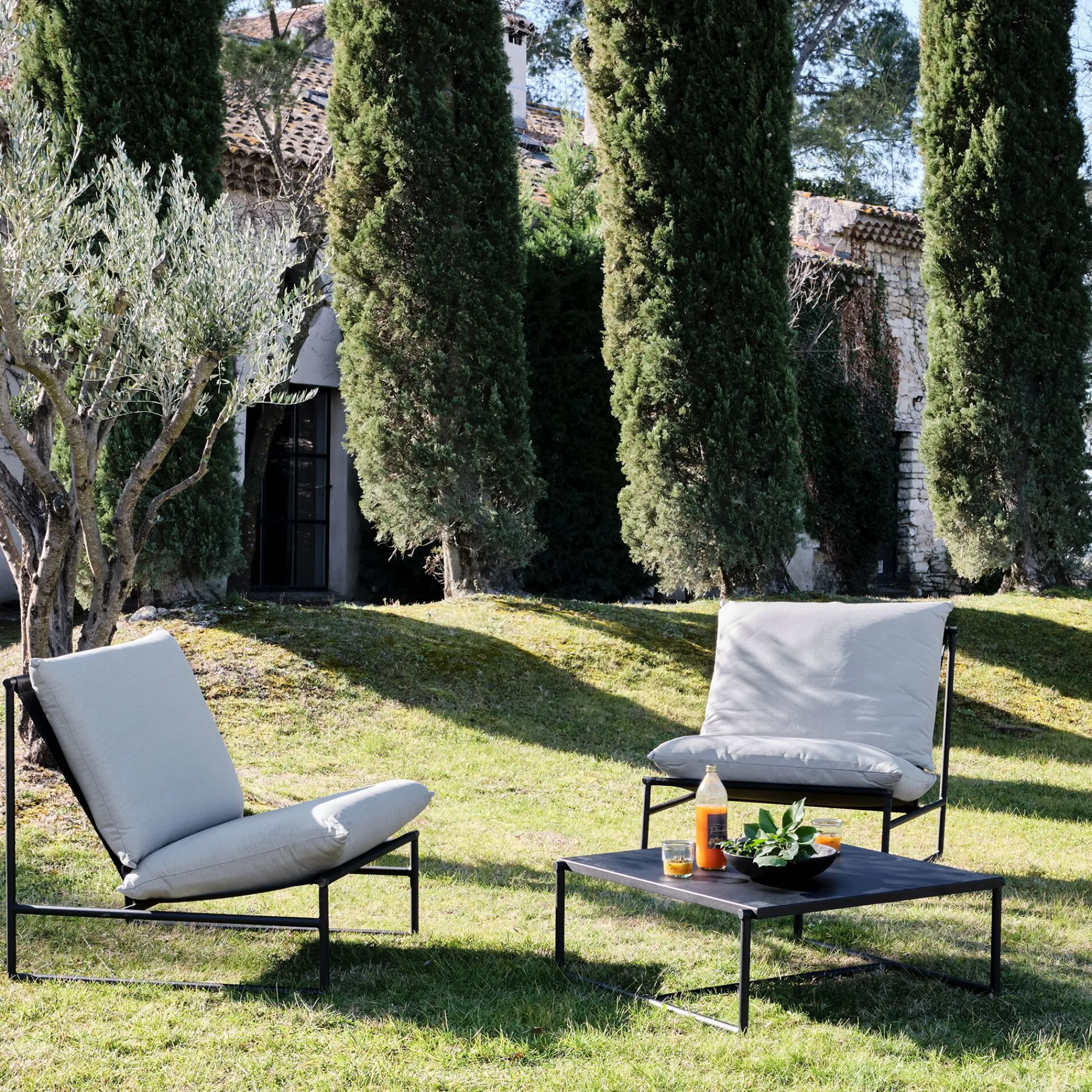 alinea Salon De Jardin Design|Salon De Jardin Aluminium*Salon de jardin en aluminium - (2 places) Noir
