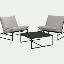 alinea Salon De Jardin Design|Salon De Jardin Aluminium*Salon de jardin en aluminium - (2 places) Noir