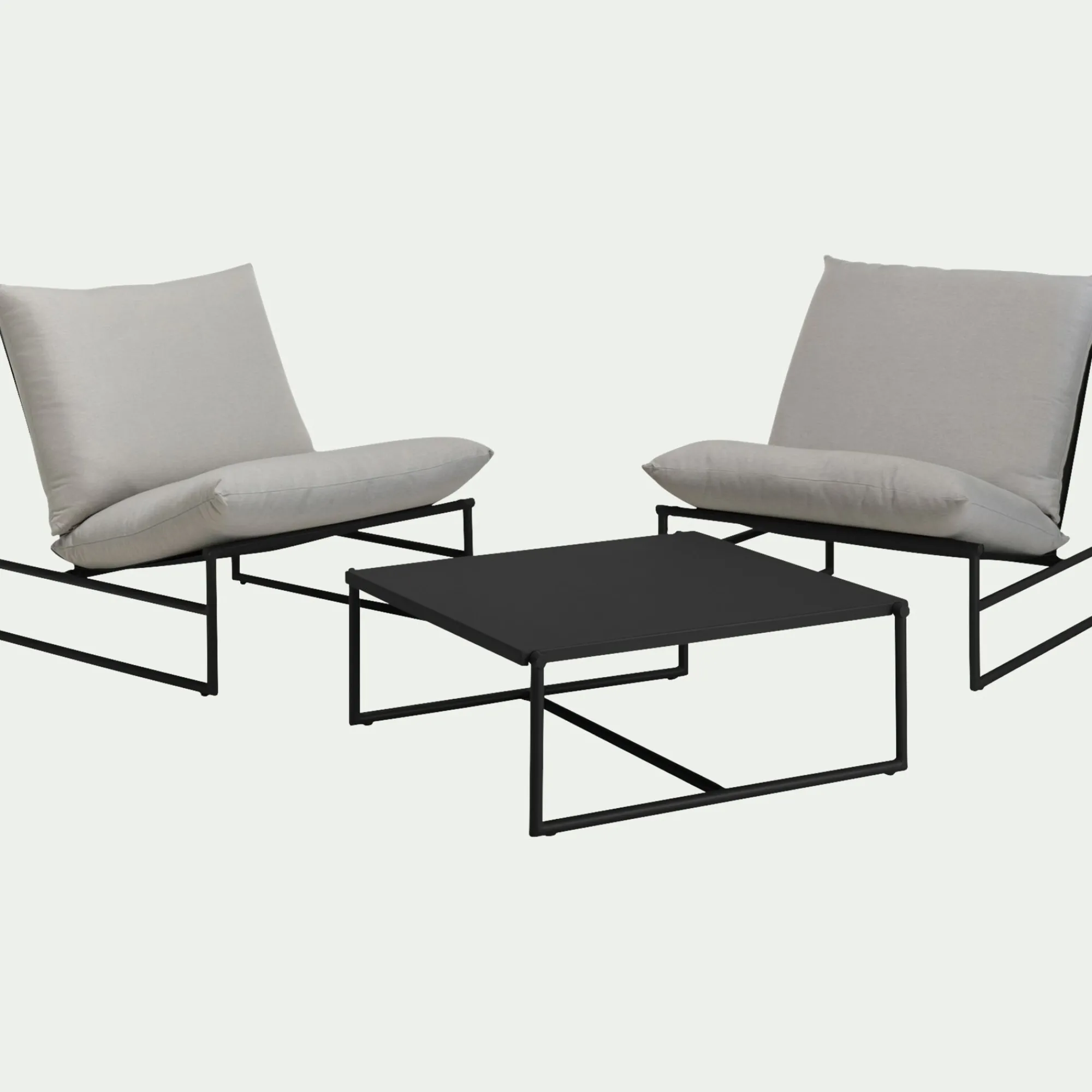 alinea Salon De Jardin Design|Salon De Jardin Aluminium*Salon de jardin en aluminium - (2 places) Noir