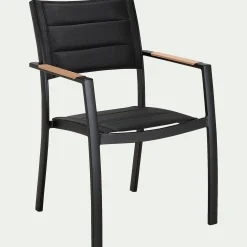 alinea Salon De Jardin Repas*Salon de jardin repas extensible en aluminium - Noir