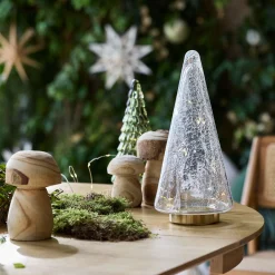 alinea Décoration De La Table De Noël|Petit Sapin De Noël*Sapin à poser lumineux en verre H34cm - Transparent