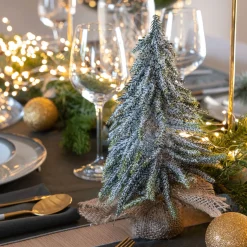 alinea Décoration De La Table De Noël|Petit Sapin De Noël*Sapin artificiel à poser D16xH27cm - Blanc