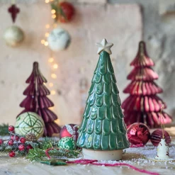 alinea Décoration De La Table De Noël|Objet Décoratif De Noël*Sapin déco à écailles en grès D11,2cm - Vert