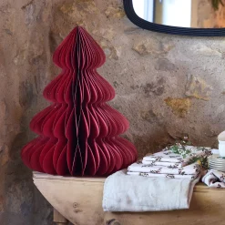 alinea Petit Sapin De Noël|Objet Décoratif De Noël*Sapin décoratif à poser en papier H60cm - Rouge
