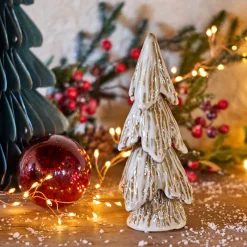 alinea Décoration De La Table De Noël|Petit Sapin De Noël*Sapin décoratif à poser en porcelaine H19cm - Beige
