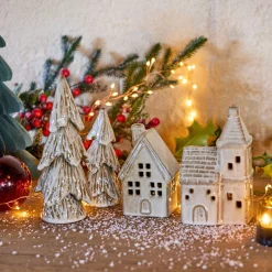 alinea Décoration De La Table De Noël|Petit Sapin De Noël*Sapin décoratif à poser en porcelaine H19cm - Beige