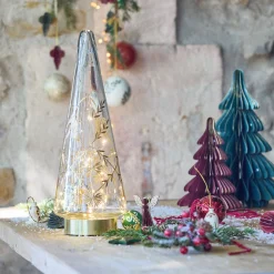 alinea Décoration De La Table De Noël|Petit Sapin De Noël*Sapin décoratif à poser lumineux en verre H35,5cm - Transparent