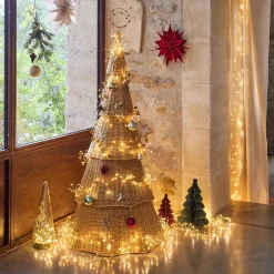 alinea Grand Sapin De Noël*Sapin de Noël en rotin D61xH123cm - Naturel