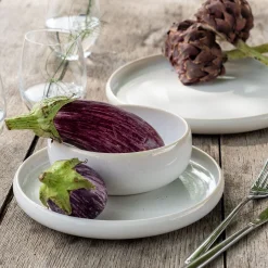 alinea Assiette De Noël*Service de vaisselle en grès moucheté - Blanc
