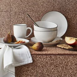 alinea Vaisselle Petit Déjeuner*Service petit-déjeuner en grès - Blanc