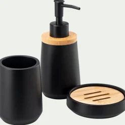 alinea Set De Salle De Bain|Accessoire De Salle De Bain*Set de salle de bain en polyresine - noir