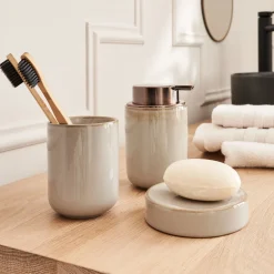 alinea Set De Salle De Bain|Accessoire De Salle De Bain*Set de salle de bain en céramique - Gris