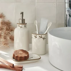 alinea Set De Salle De Bain|Accessoire De Salle De Bain*Set de salle de bain en grès - blanc