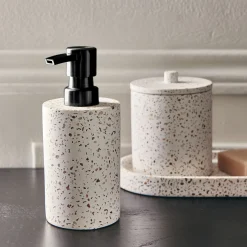 alinea Set De Salle De Bain|Accessoire De Salle De Bain*Set de salle de bain en terrazzo - blanc