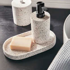 alinea Set De Salle De Bain|Accessoire De Salle De Bain*Set de salle de bain en terrazzo - blanc