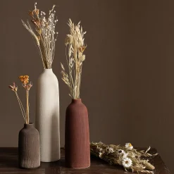 alinea Vase|Vase Et Branchage De Noël*Soliflore en faïence texturée H40cm - ventoux Blanc
