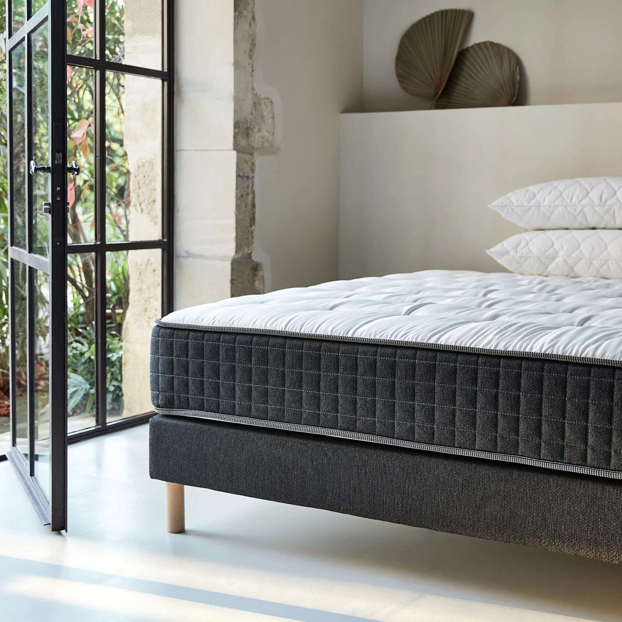 alinea Sommier 140X190 Cm*Sommier tapissier 140x190cm - anthracite Gris